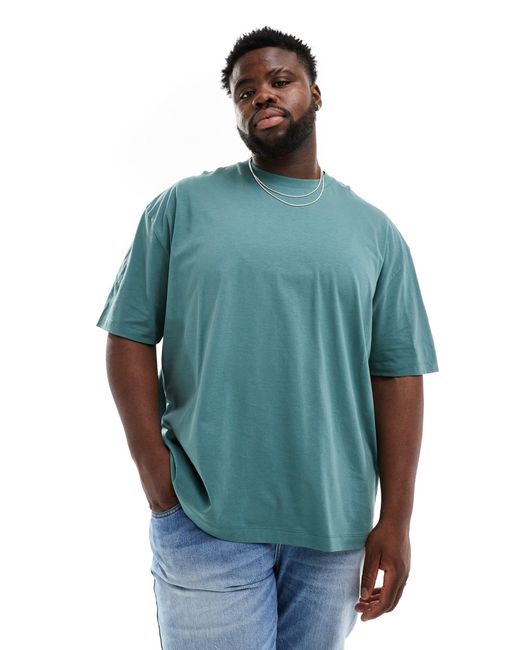 Camiseta azul cerceta extragrande con estampado "new jersey" en la espalda ASOS de hombre de color Blue