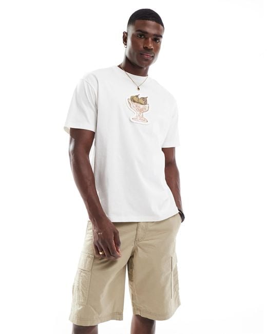 JJ Rebel White Cargo Shorts for men