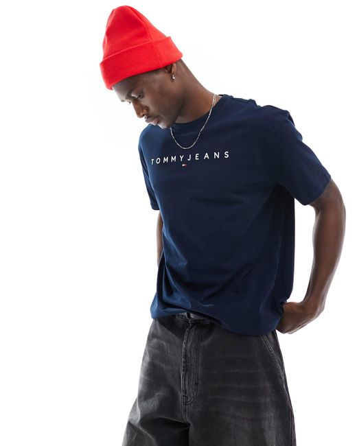 Tommy Hilfiger Blue Regular Linear Logo T-shirt for men