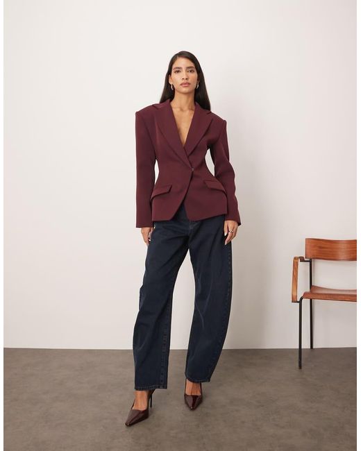 ARRANGE Purple Premium Tailored Blazer With Cinched Waist