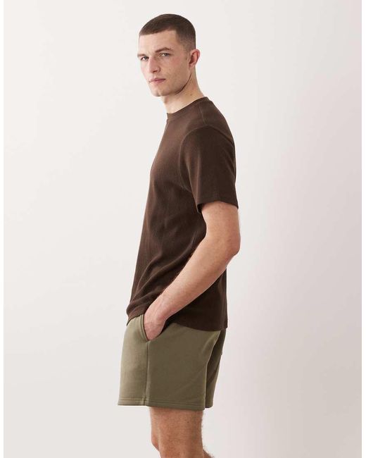 ASOS Brown Essentials Oversized Fit Jersey Shorts for men
