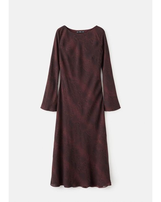 Mango Women's Blue Long Sleeve Maxi Dress