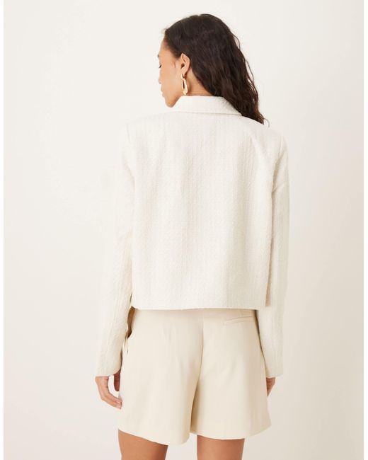 Aware Natural Boucle Button Front Trophy Jacket