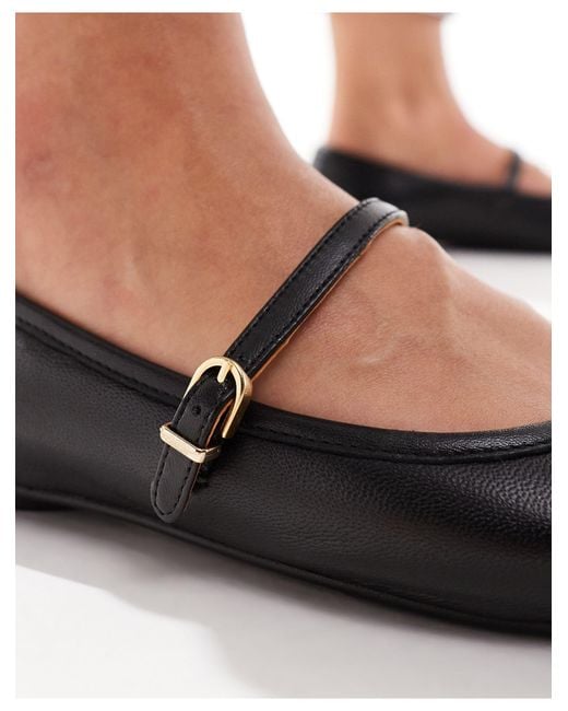 & Other Stories Black Leather Ballet Flats
