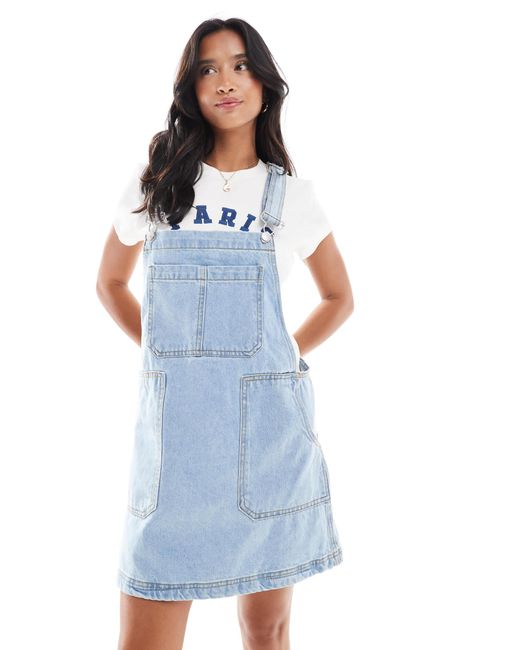Don't Think Twice Blue Dtt petite – jeans-latzkleid