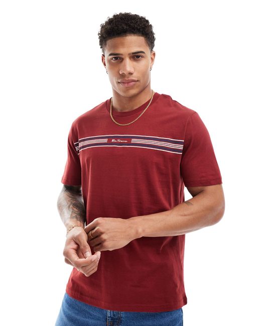 Seasonal - t-shirt rossa a righe di Ben Sherman in Red da Uomo