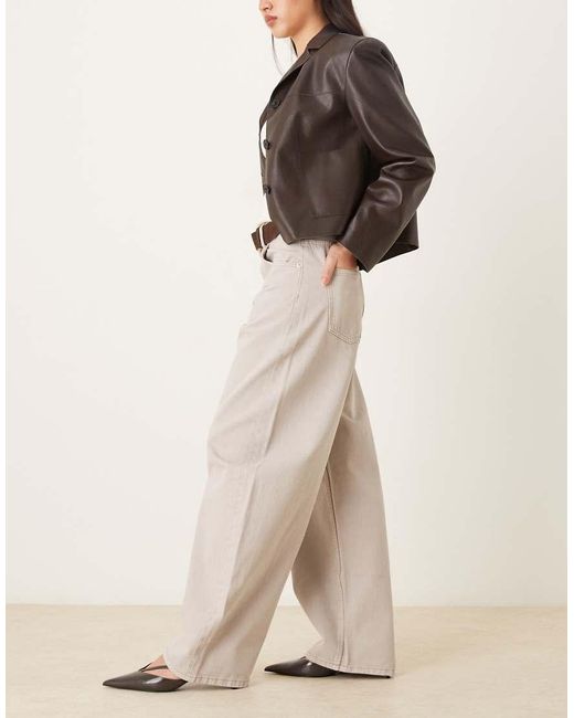 ASOS Natural High Waisted Barrel Leg Jeans