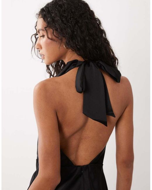 Mango Black Cowl Neck Mini Dress