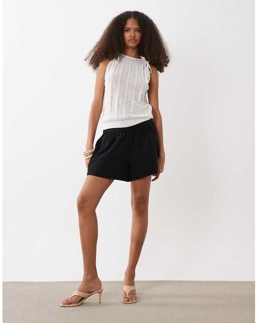 Vero Moda White Sleeveless Ruched Detail Jersey Maxi Dress
