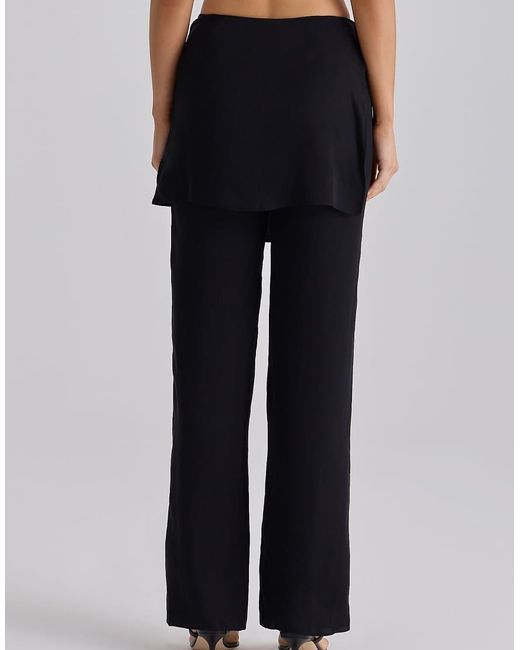 House Of Cb Blue Leona Sateen Trousers With Over Skirt