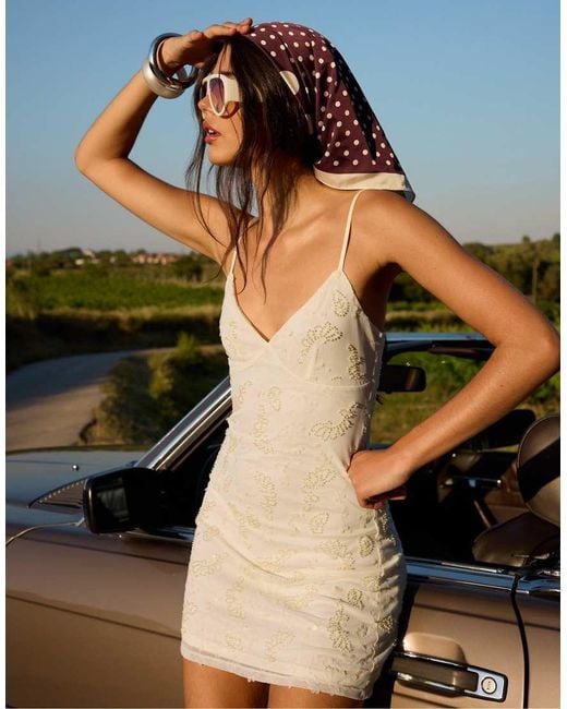 Stradivarius Green Rhinestone Short Dress