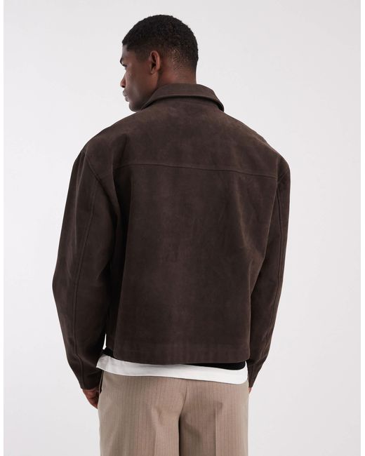 ASOS Black Suedette Harrington Jacket for men