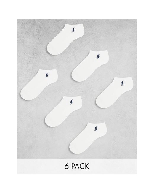 Polo Ralph Lauren White 6 Pack Trainer Socks