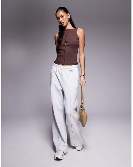 ASOS Tanktop Met Brede Hals En Knoopsluiting in het Brown