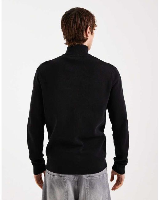 Only & Sons Black Half Zip Knitted Jumper for men