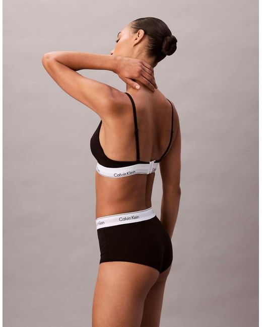 Calvin Klein Black Icon Cotton Modal Lightly Lined Post Surgery Triangle Bra