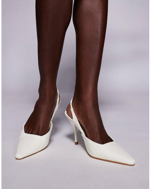 SIMMI Brown Simmi London Wide Fit Darcia Pointed Slingback Heeled Shoes