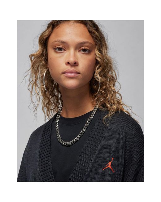 Nike Black Logo Knit Cardigan