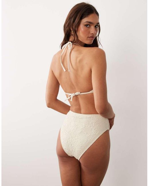 ASOS Brown Cassi Azores High Leg High Waist Bikini Bottoms
