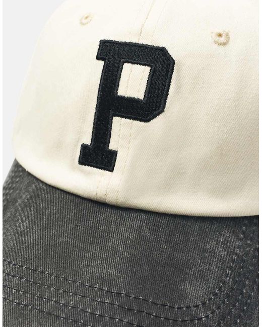 Pull&Bear Gray P Embroidered Cap for men