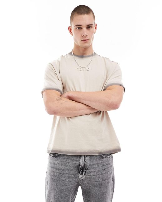 T-shirt style workwear - délavé Bershka pour homme en coloris Gray