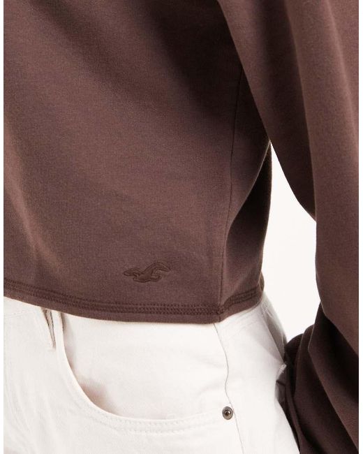 Hollister Brown Slouchy Off Shoulder Top