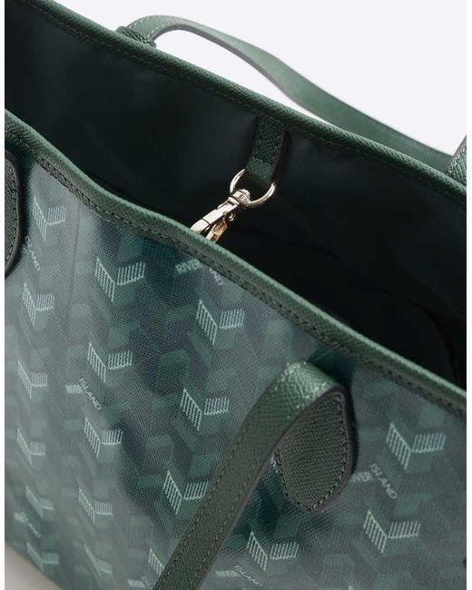 River Island Green Geometric Side Tie Shopper Bag