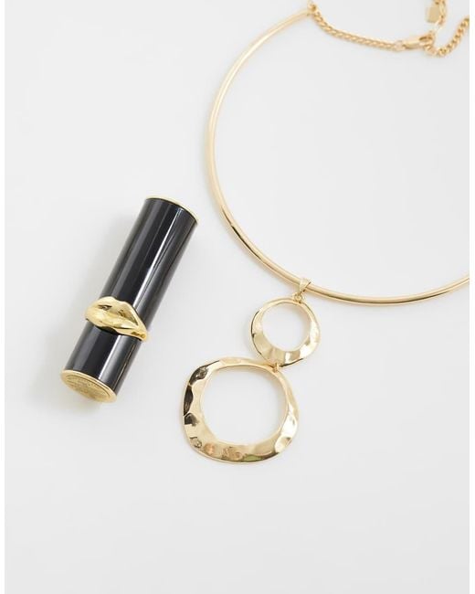 ASOS Metallic Torque Choker With Circular Hammered Pendants