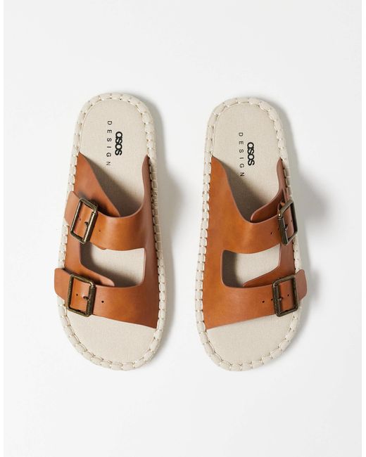 Sandales à double bride façon espadrilles - fauve ASOS pour homme en coloris White