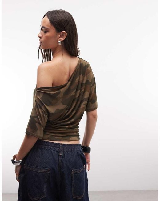 Collusion Blue Off Shoulder Drapey Top