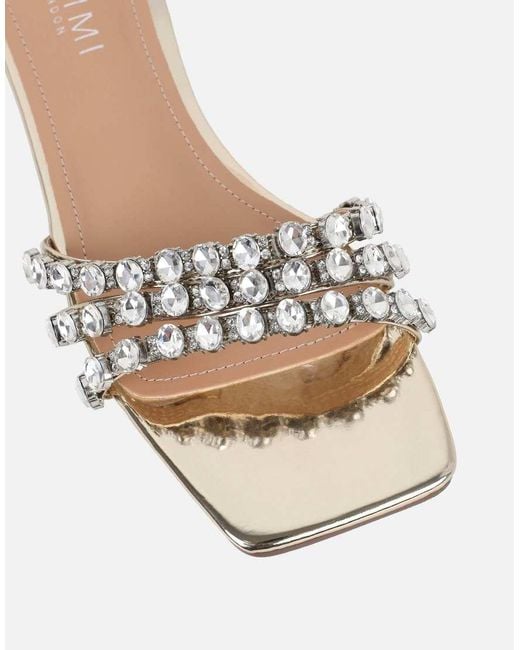 SIMMI Black Monroe Diamante Flat Sandals