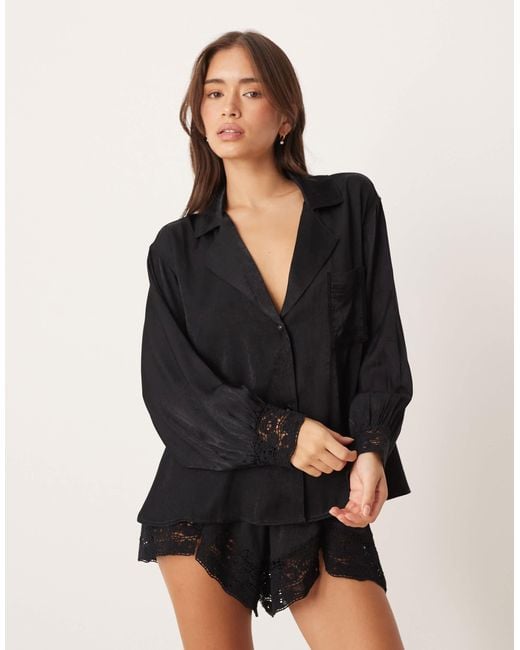 Free People Black – midnight muse – satin-shorts