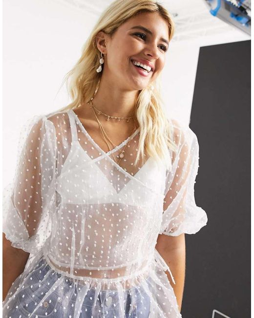 ASOS White Wrap Top