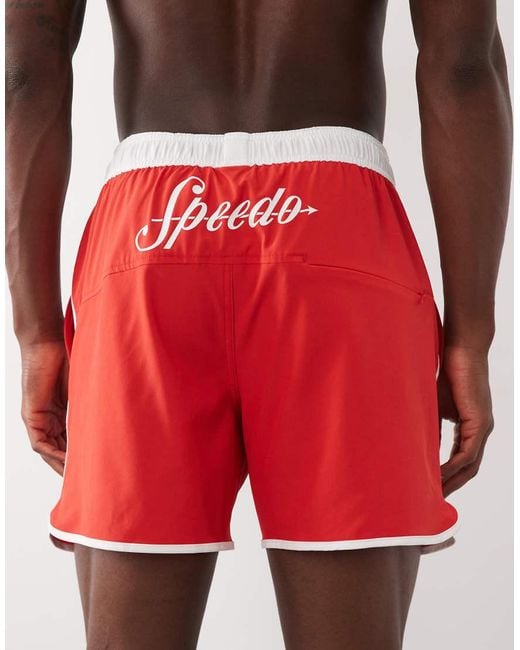 Speedo Red Logo Volley 16' Swim Shorts for men