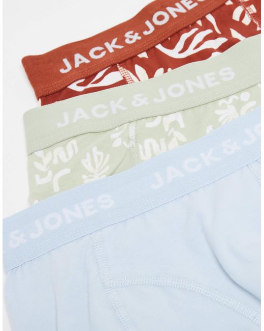 Jack & Jones White 3 Pack Trunks for men