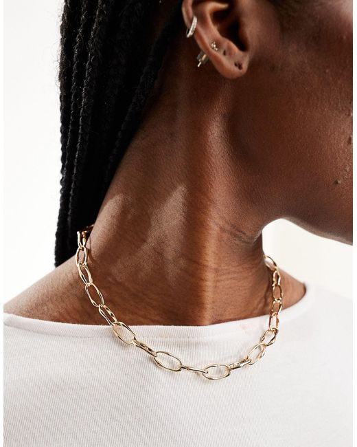 ASOS Brown Necklace With Molten Chain Link Design