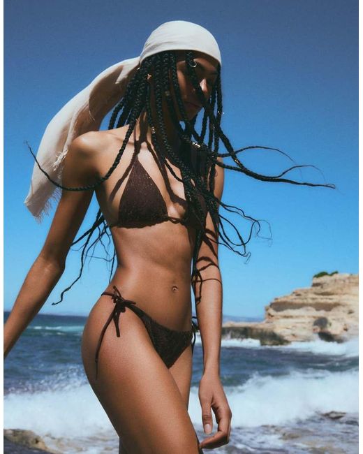 Bershka Black Sequin Bikini Briefs