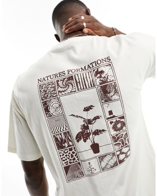 New Look Natural Natures Formations Back Print T-shirt for men