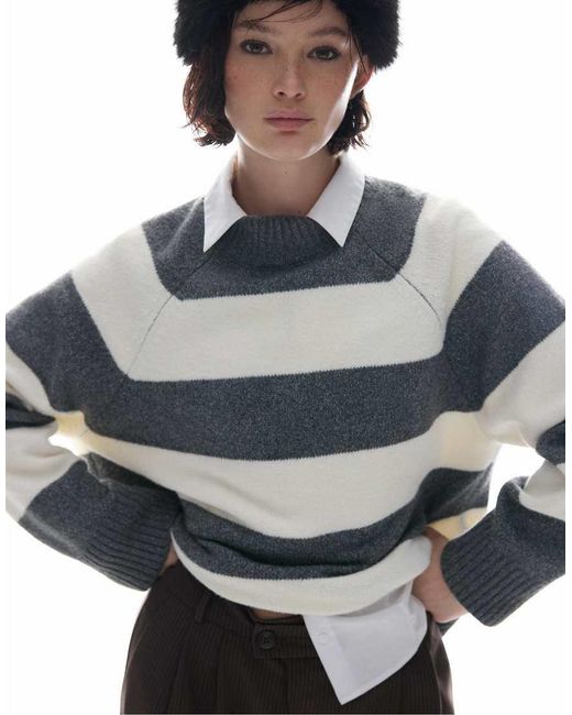 Stradivarius Gray Basic Knit Jumper