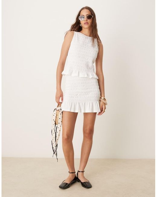 ASOS Minirok Met Ruches Op De Zoom in het Natural