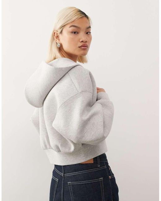 Weekday Oversized Hoodie Van Stof in het Natural