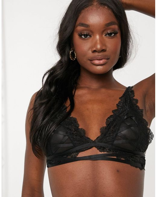 ASOS Top In Mesh With Lace Bra Detail