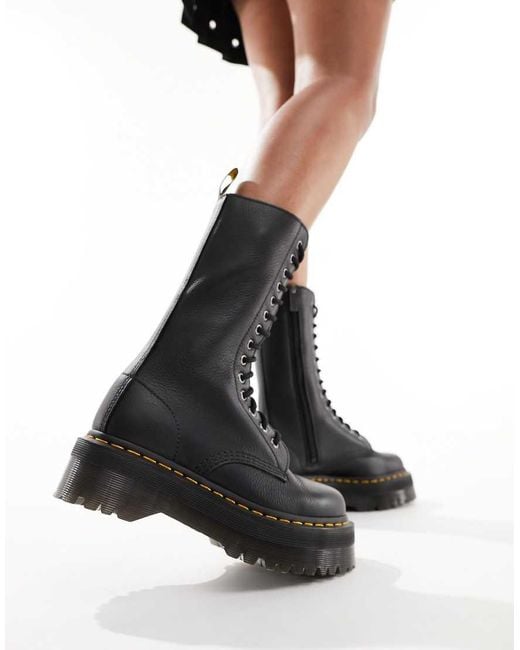 Dr. Martens Black Quad 14 Eye Boots