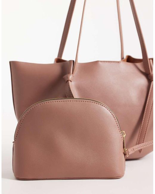 ASOS Pink Mini Scoop Pinched Tote