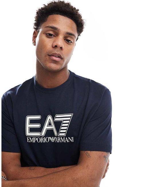 Ea7 blue t shirt hot sale