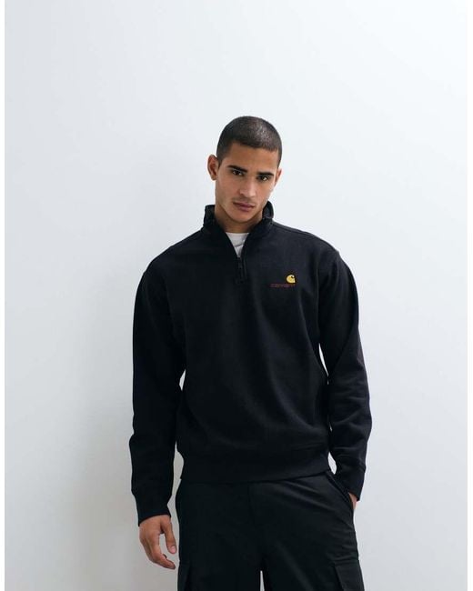Carhartt Blue American Script Half Zip Sweatshirt for men