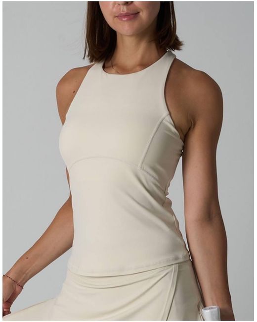 agon® White High Neck Tank Top