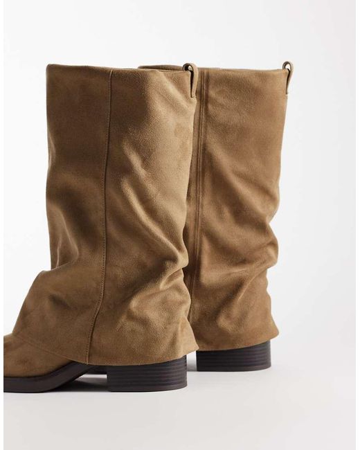 ASOS Natural Curve Carrie Fold Over Slouch Boot