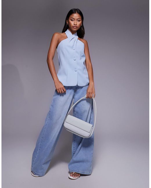River Island Blue – neckholder-weste