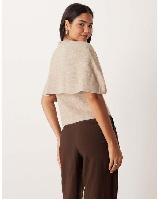 Gina Tricot Natural Wool Alpaca Knitted Cape Cardigan